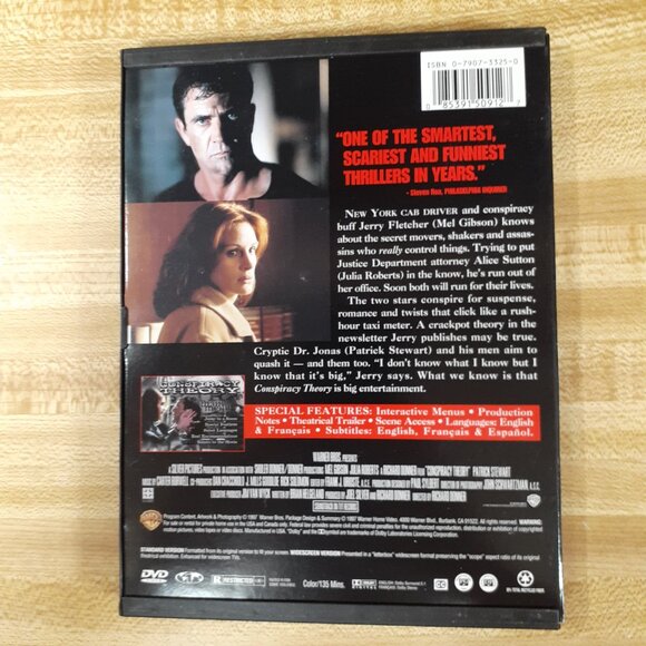 Conspiracy Theory 1997 DVD Snapcase Richard Donner Julia Roberts Mel Gibson VTG - Picture 2 of 5